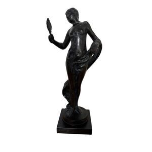 Lady Holding Miller Figurine Statue Austin Production 1983 Mirror 22" Tall